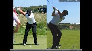 Jon Rahm golf swing  Long Iron faceon amp downtheline July 2017 [upl. by Nnainot]