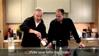 aerolatte  milk frother makes three layer caffè latte macchiato [upl. by Jermaine]