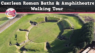 CAERLEON ROMAN BATHS amp AMPHITHEATRE WALES  Walking Tour  Pinned on Places [upl. by Anahahs]