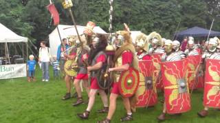 Roman Reenactment at the Amphitheatre in Caerleon Marching In [upl. by Siseneg728]